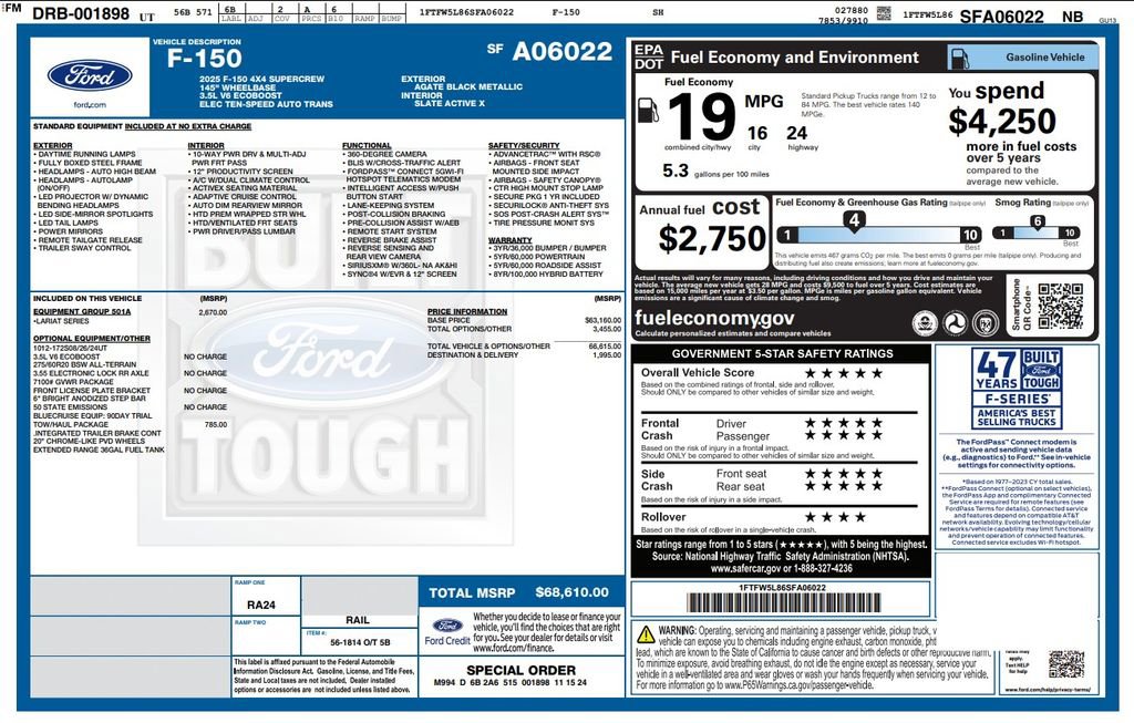 Used 2025 Ford F150 Lariat w/ Equipment Group 501A Mid image 3