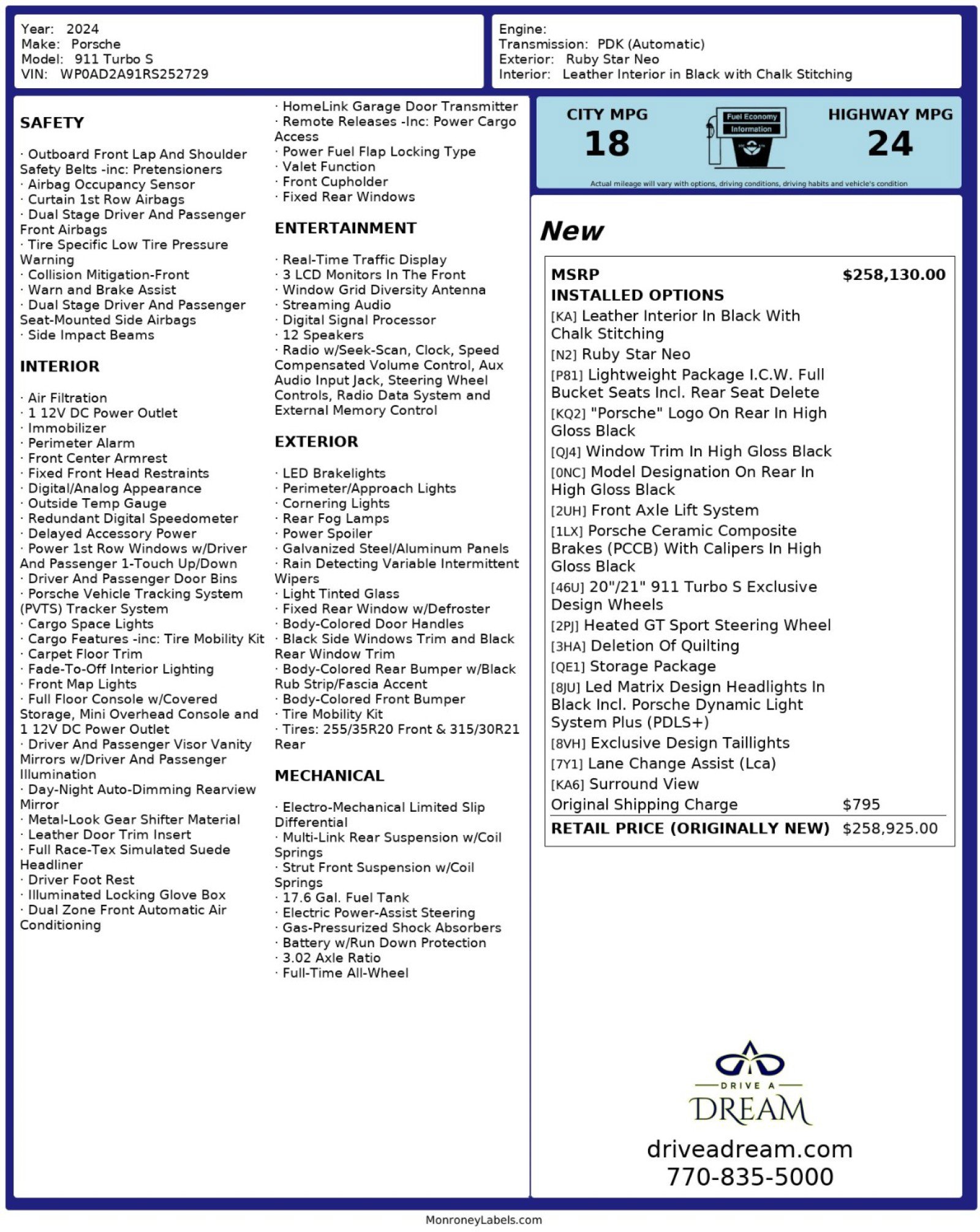 Used 2024 Porsche 911 Turbo S image 66