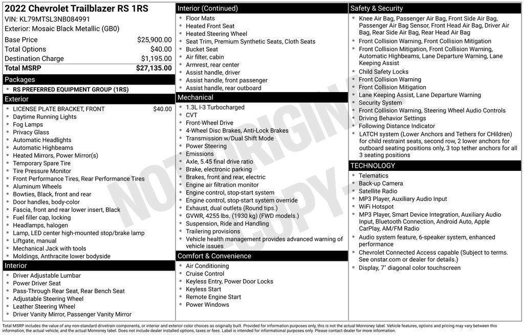 Used 2022 Chevrolet TrailBlazer RS FWD image 7
