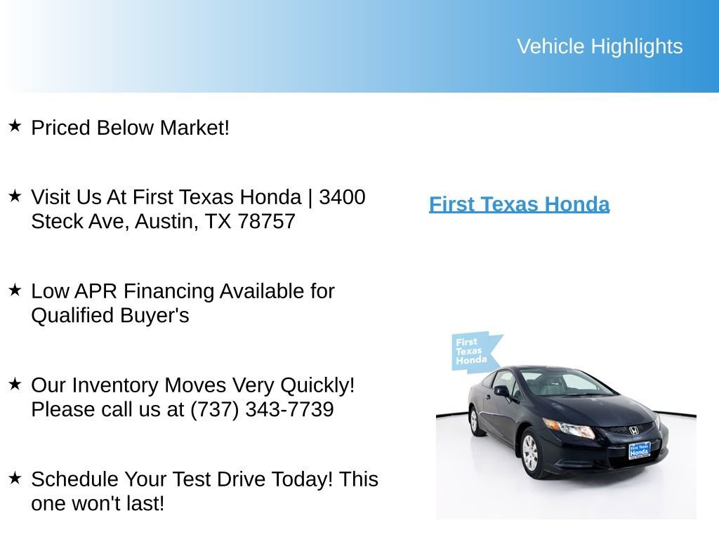 Used 2012 Honda Civic LX image 9