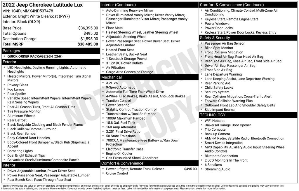 Used 2022 Jeep Cherokee Latitude Lux AWD/4WD image 39