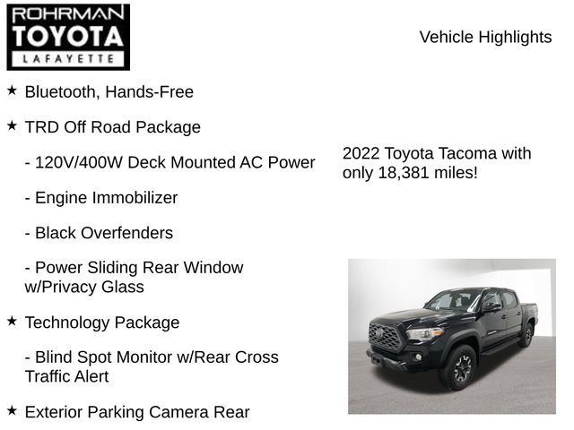 Used 2022 Toyota Tacoma TRD Off-Road w/ Technology Package AWD/4WD image 8