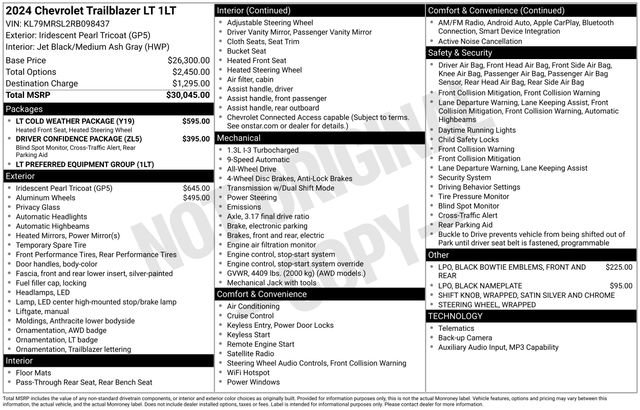 Certified 2024 Chevrolet TrailBlazer LT w/ LT Cold Weather Package AWD/4WD image 31