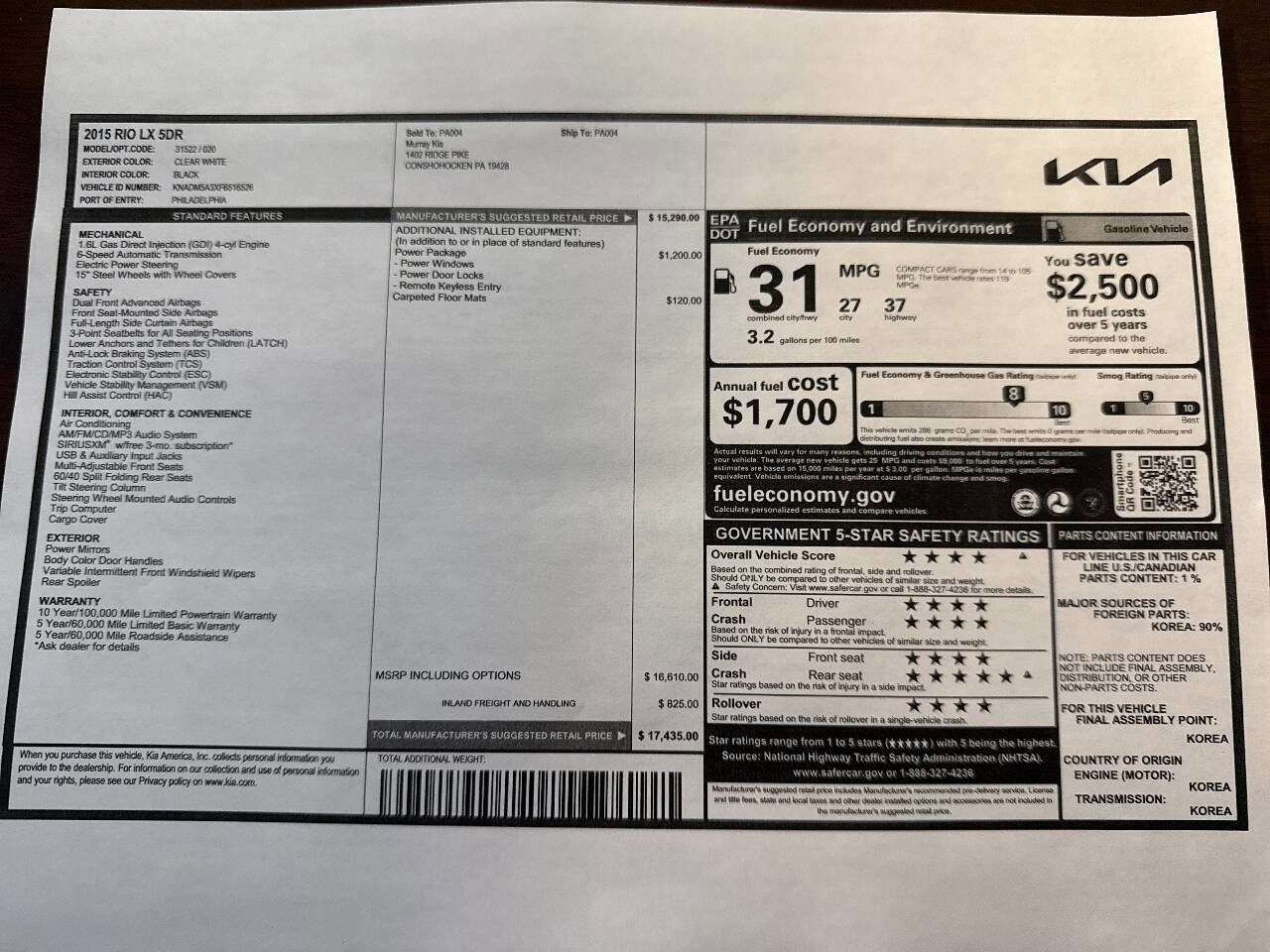 Used 2015 Kia Rio LX w/ Power Package image 22