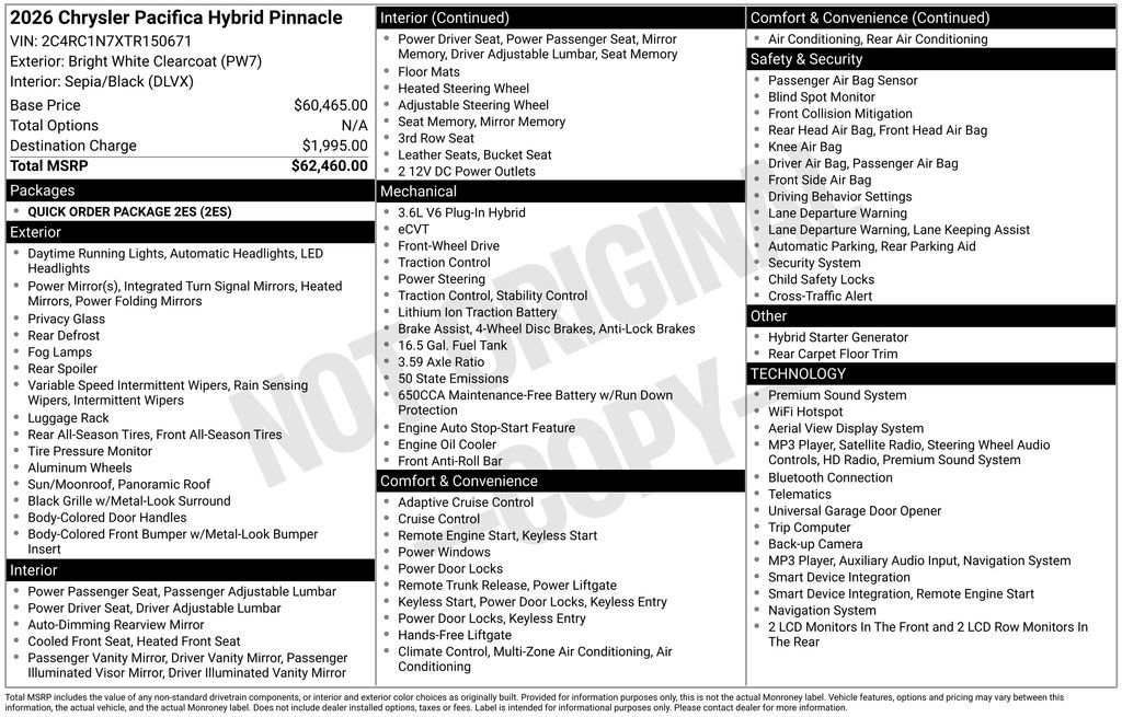 Used 2026 Chrysler Pacifica Pinnacle FWD image 28