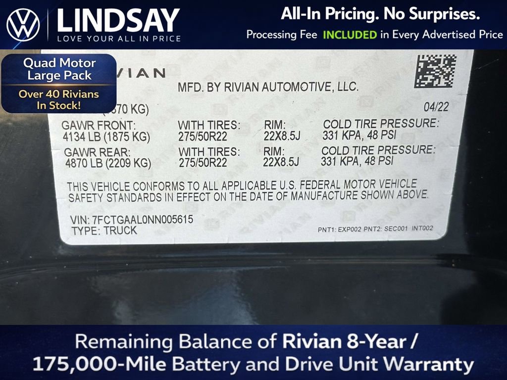Used 2022 Rivian R1T Launch Edition image 22