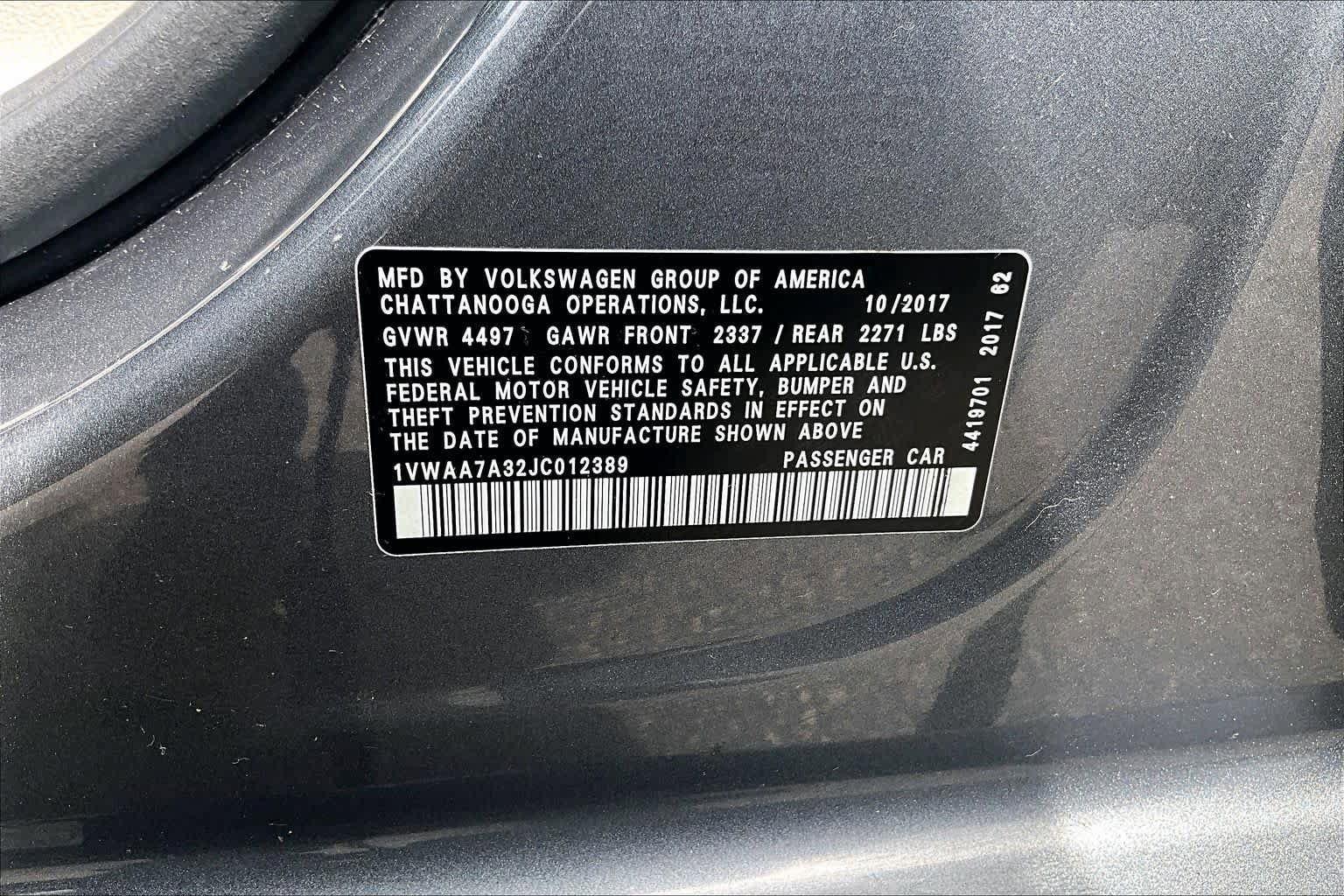 Used 2018 Volkswagen Passat 2.0T S w/ Driver Assistance Package FWD image 34