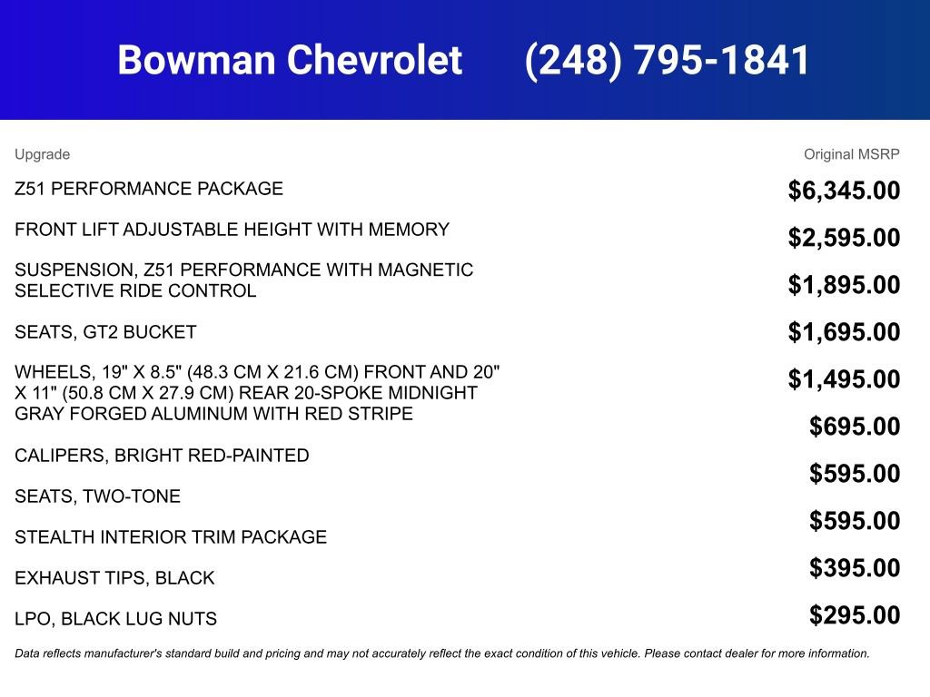 New 2026 Chevrolet Corvette Stingray Preferred Conv w/ Z51 Performance Package image 5