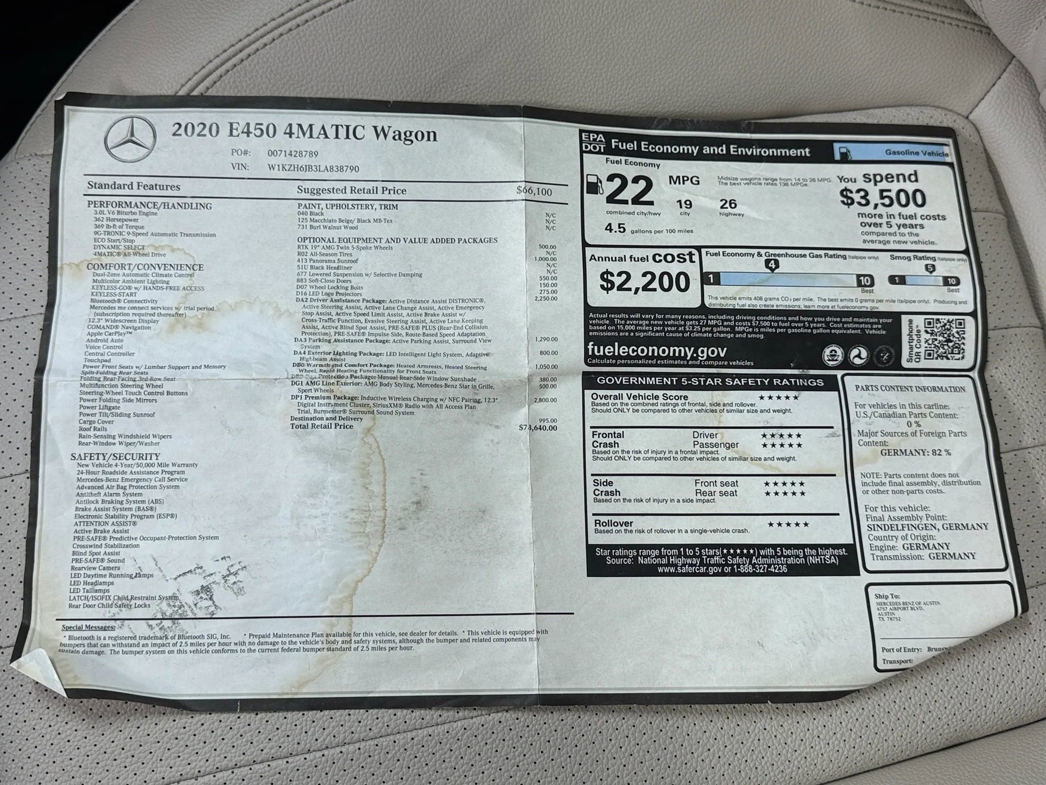 Used 2020 Mercedes-Benz E 450 4MATIC Wagon image 3