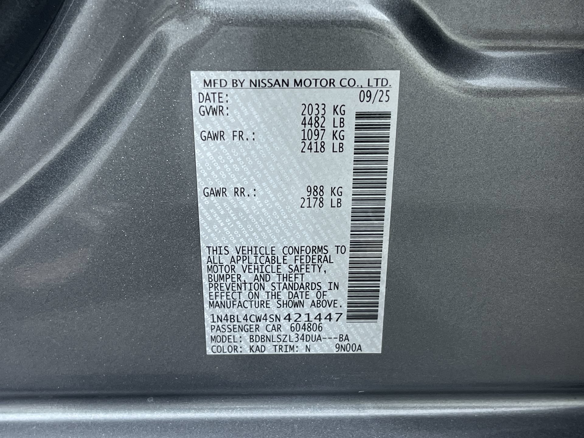 Certified 2025 Nissan Altima 2.5 SR AWD/4WD image 12