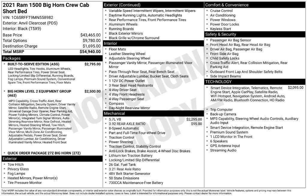Used 2021 RAM 1500 Big Horn w/ Built-to-serve Edition AWD/4WD image 41