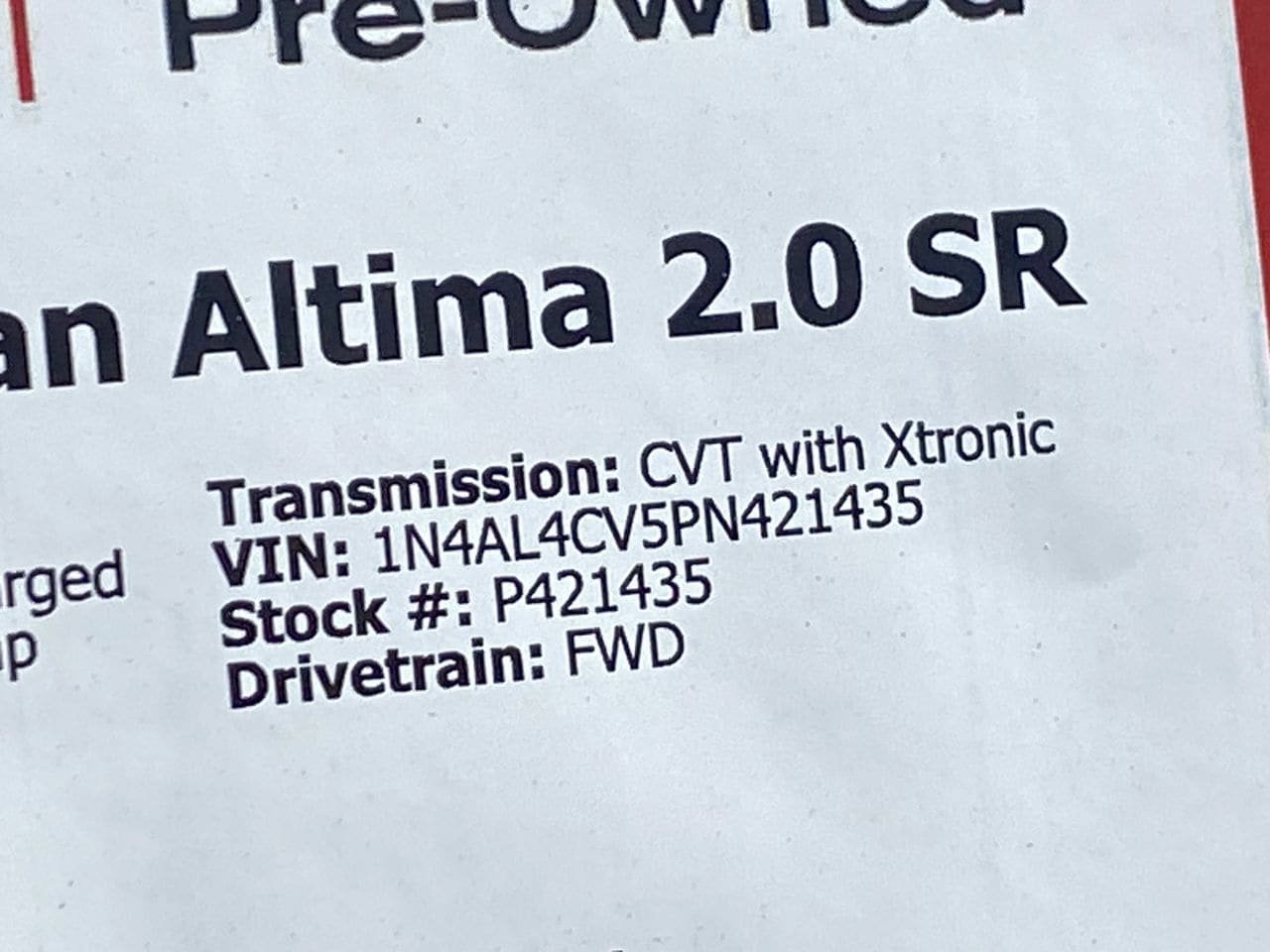 Certified 2023 Nissan Altima 2.0 SR FWD image 34