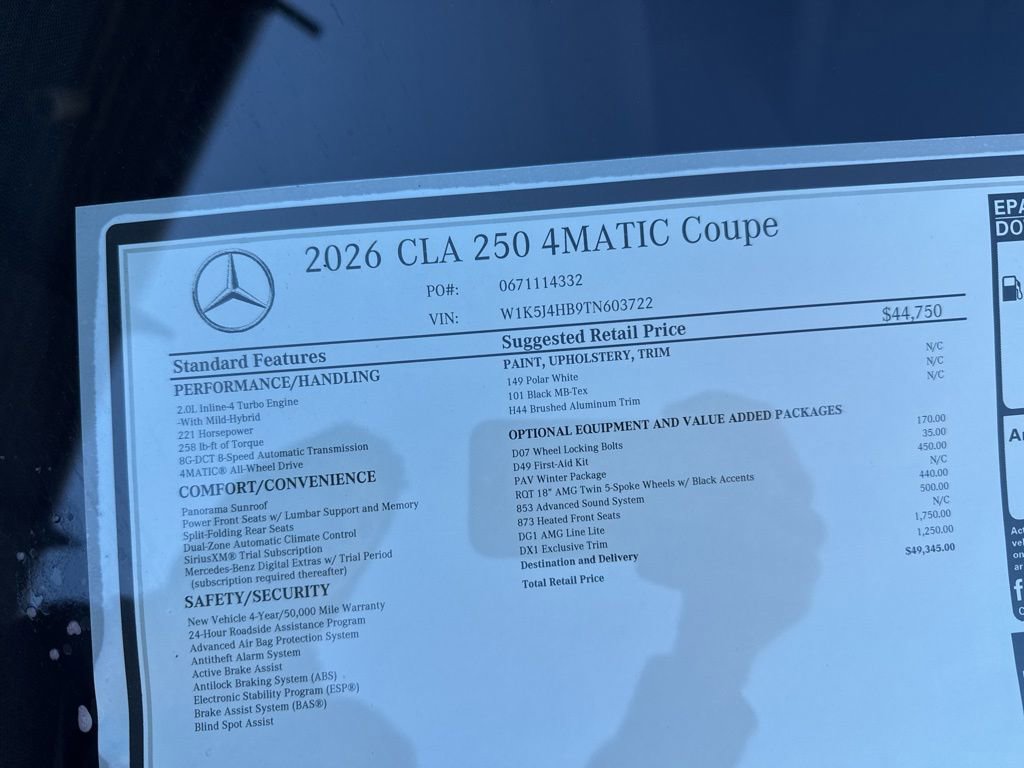 New 2026 Mercedes-Benz CLA 250 4MATIC image 14