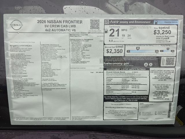 New 2026 Nissan Frontier SV w/ SV Convenience Package image 33