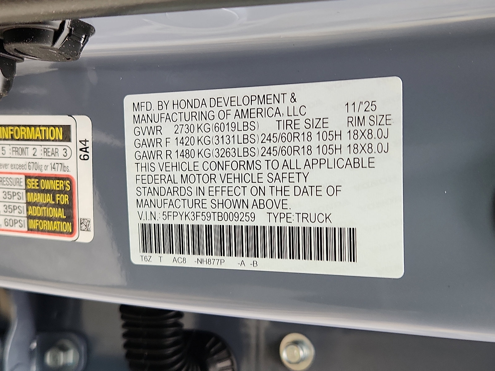 New 2026 Honda Ridgeline RTL image 17