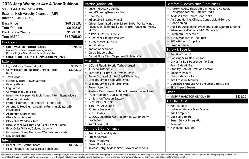 Used 2023 Jeep Wrangler Unlimited Rubicon 4xe w/ Cold Weather Group AWD/4WD image 38