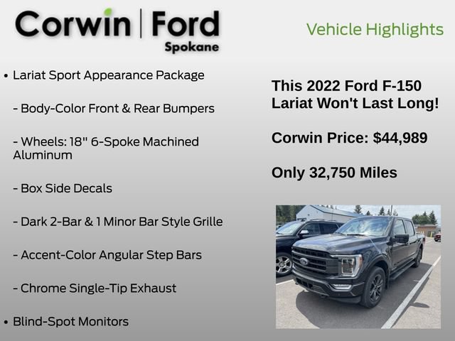 Used 2022 Ford F150 Lariat w/ Equipment Group 502A High AWD/4WD image 12
