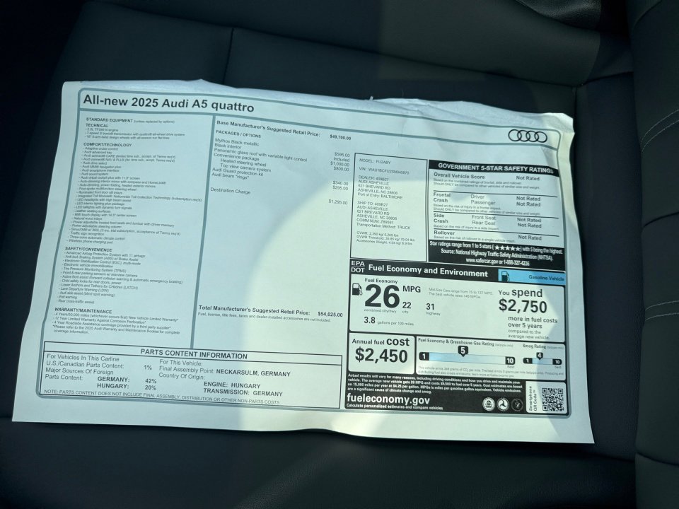 New 2025 Audi A5 2.0T Premium image 33