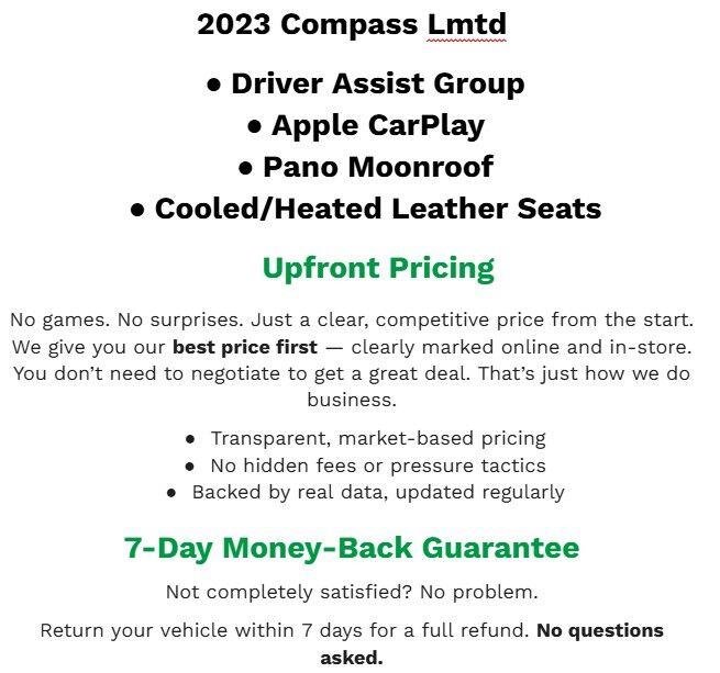 Used 2023 Jeep Compass Limited w/ Elite Group AWD/4WD image 2