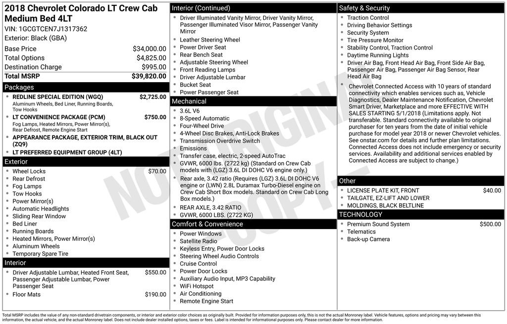 Used 2018 Chevrolet Colorado LT w/ Redline Special Edition AWD/4WD image 6
