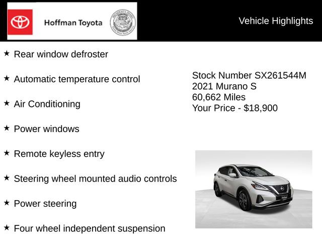 Used 2021 Nissan Murano S AWD/4WD image 10