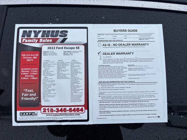 Used 2022 Ford Escape SE w/ Convenience Package image 51