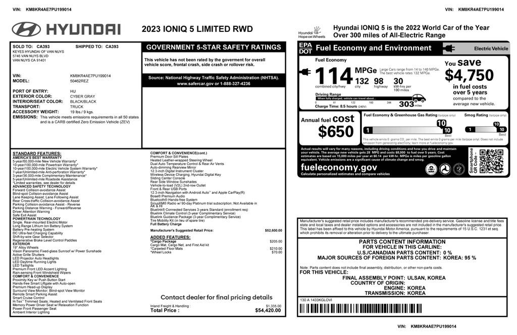 Used 2023 Hyundai Ioniq 5 Limited w/ Cargo Package image 4