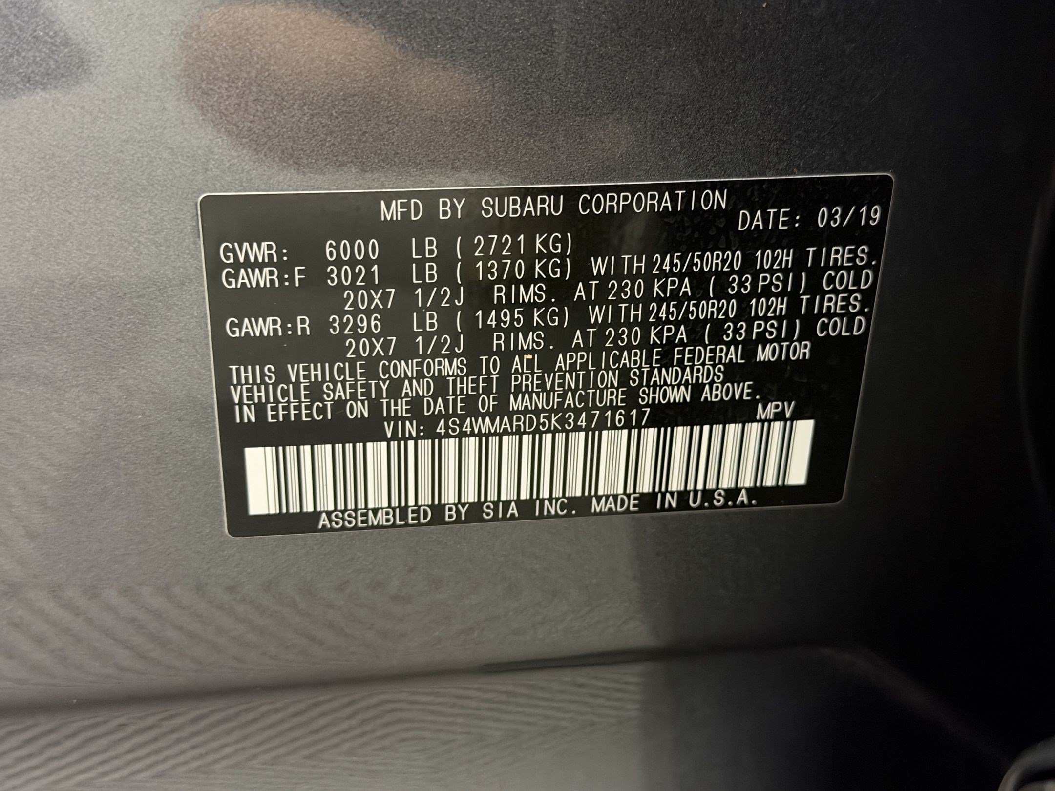 Used 2019 Subaru Ascent Touring AWD/4WD image 26