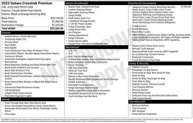 Used 2023 Subaru Crosstrek 2.0i Premium image 32