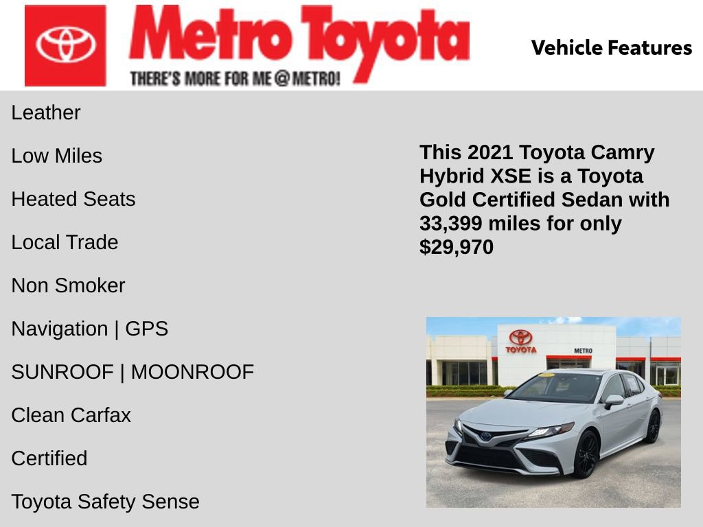 Certified 2021 Toyota Camry XSE w/ Navigation Upgrade Package image 6