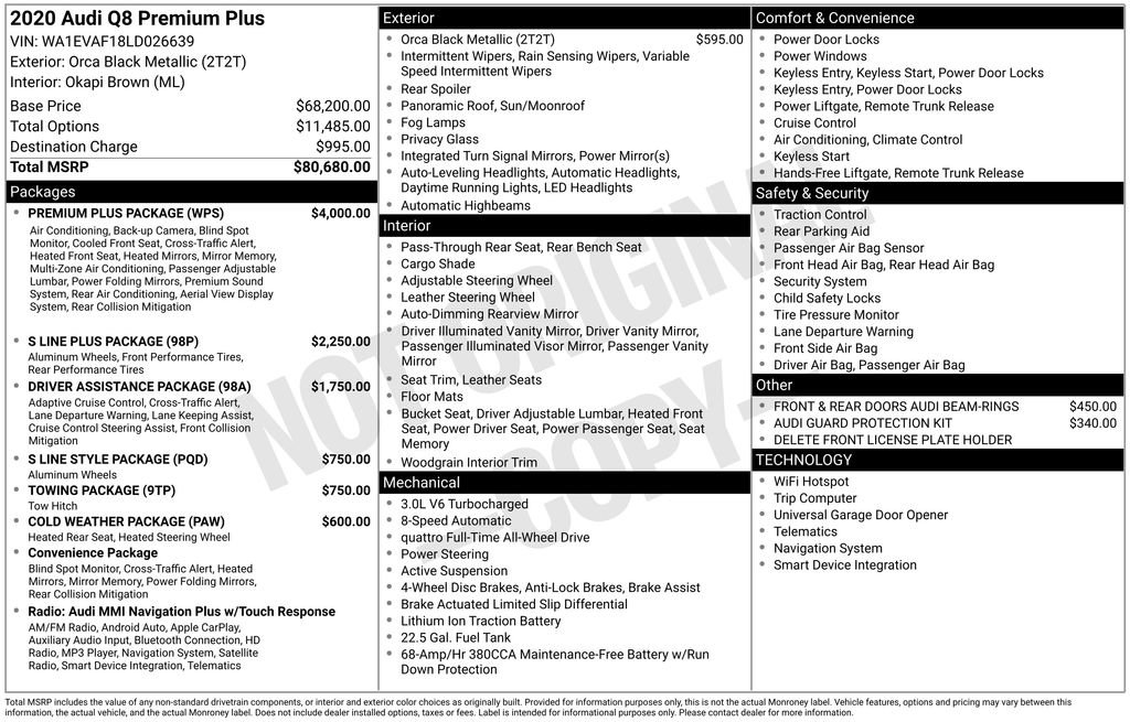 Used 2020 Audi Q8 Premium Plus w/ Premium Plus Package image 6