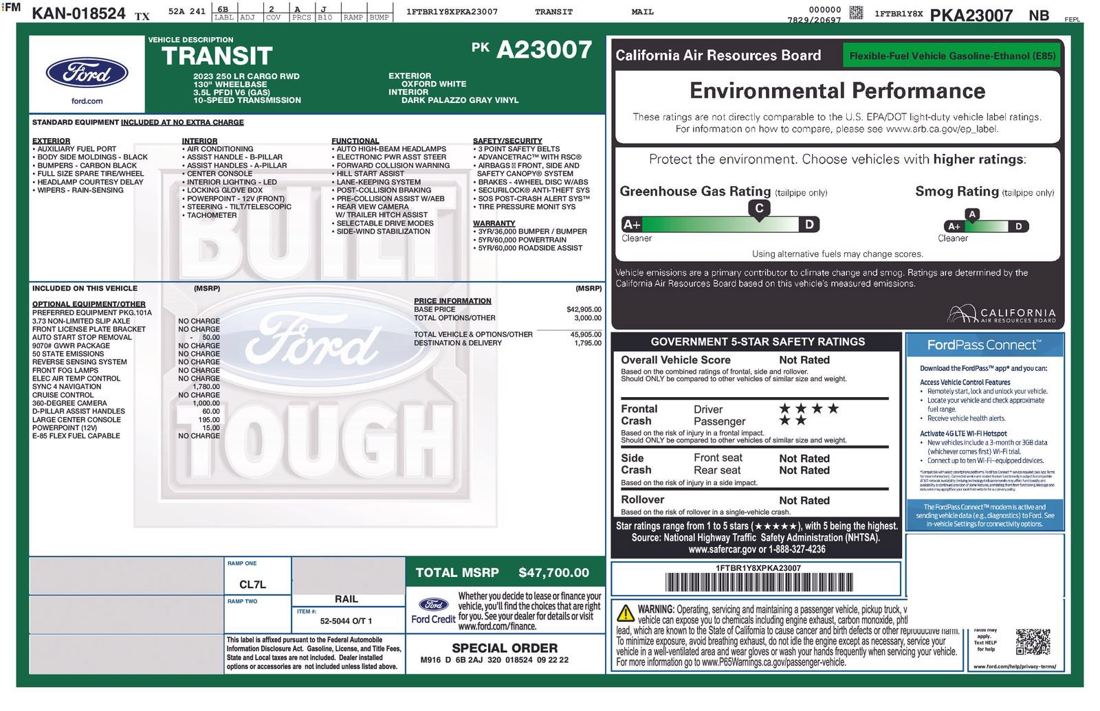 Used 2023 Ford Transit 250 Low Roof RWD image 2