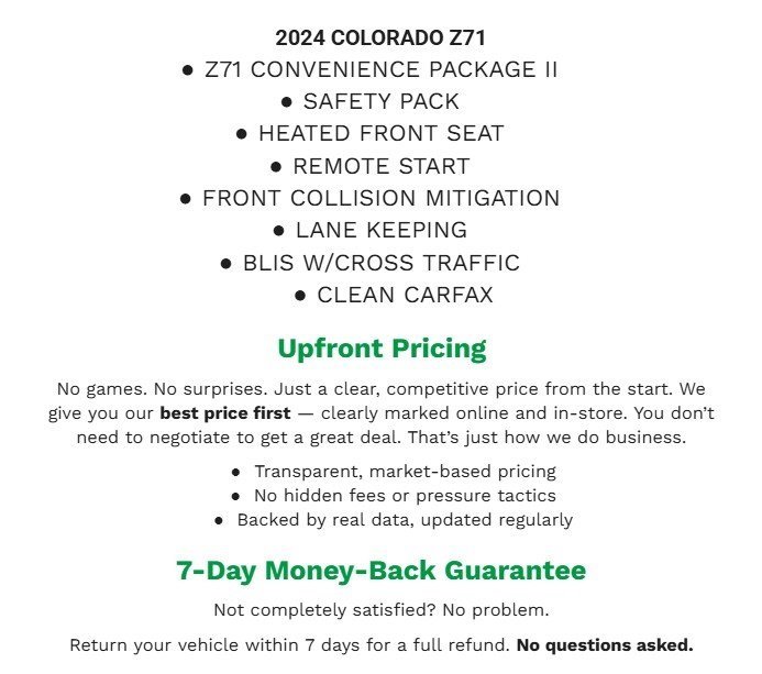 Used 2024 Chevrolet Colorado Z71 w/ Z71 Convenience Package 2 image 2