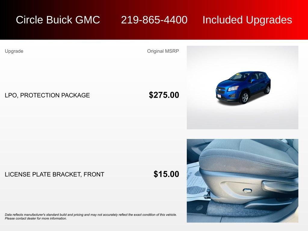 Used 2016 Chevrolet Trax LS w/ LPO, Protection Package image 3