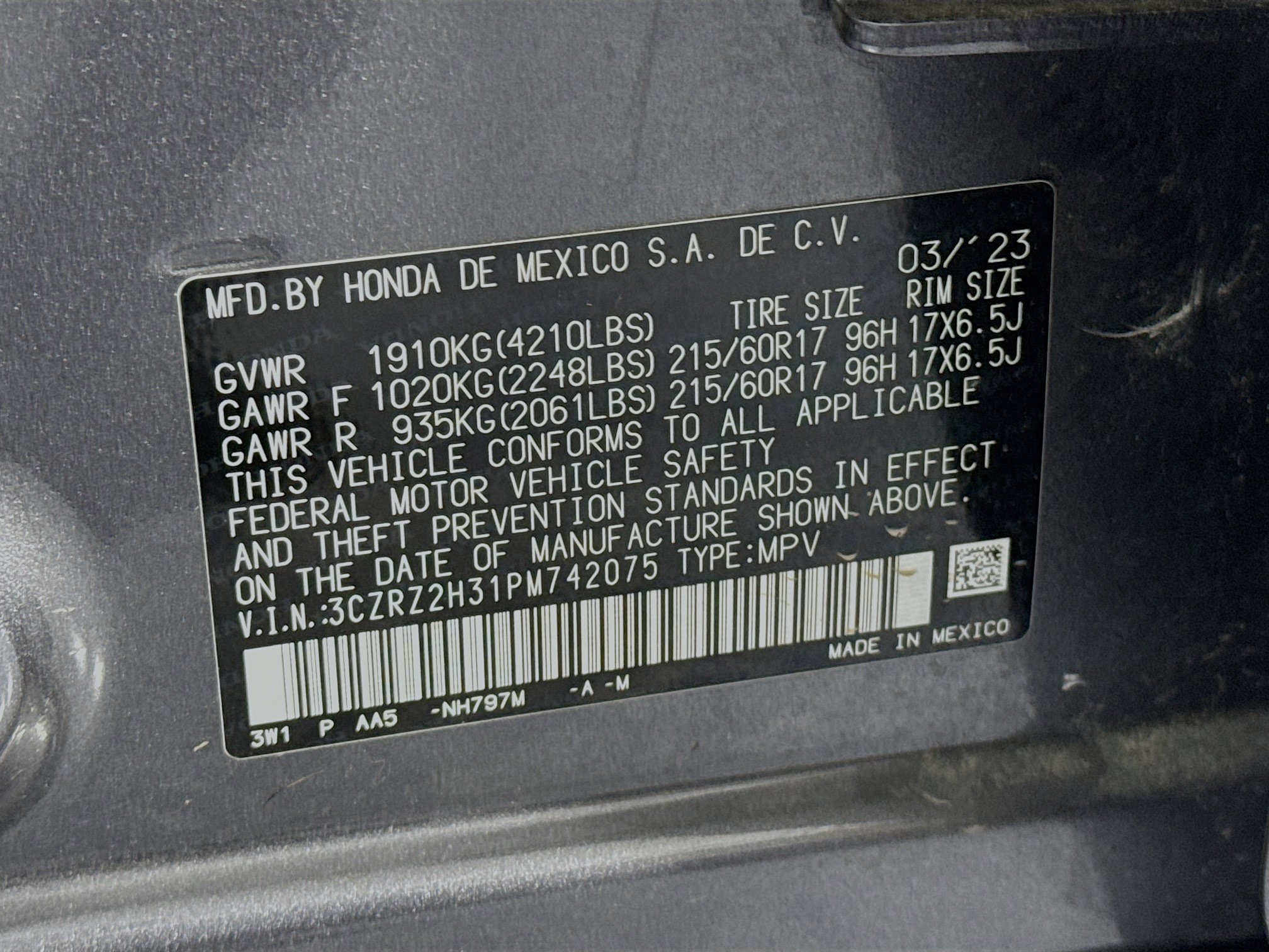 Certified 2023 Honda HR-V LX image 29