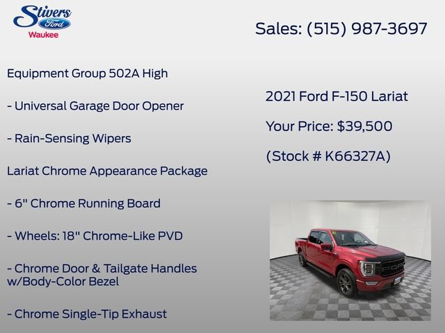 Certified 2021 Ford F150 Lariat w/ Equipment Group 502A High AWD/4WD image 22