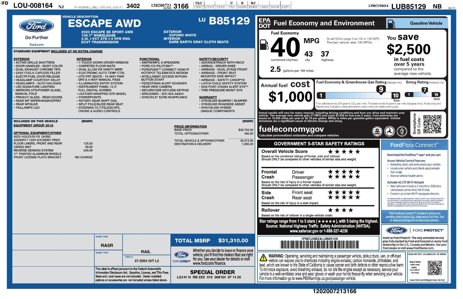 Used 2020 Ford Escape SE Sport AWD/4WD image 2