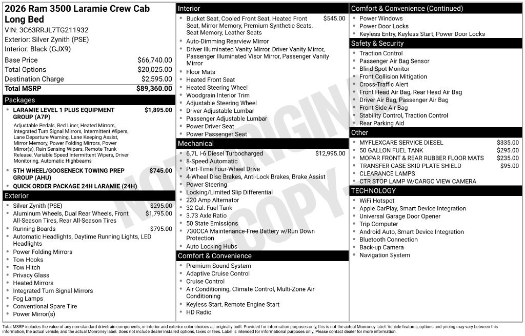 New 2026 RAM 3500 Laramie AWD/4WD image 7