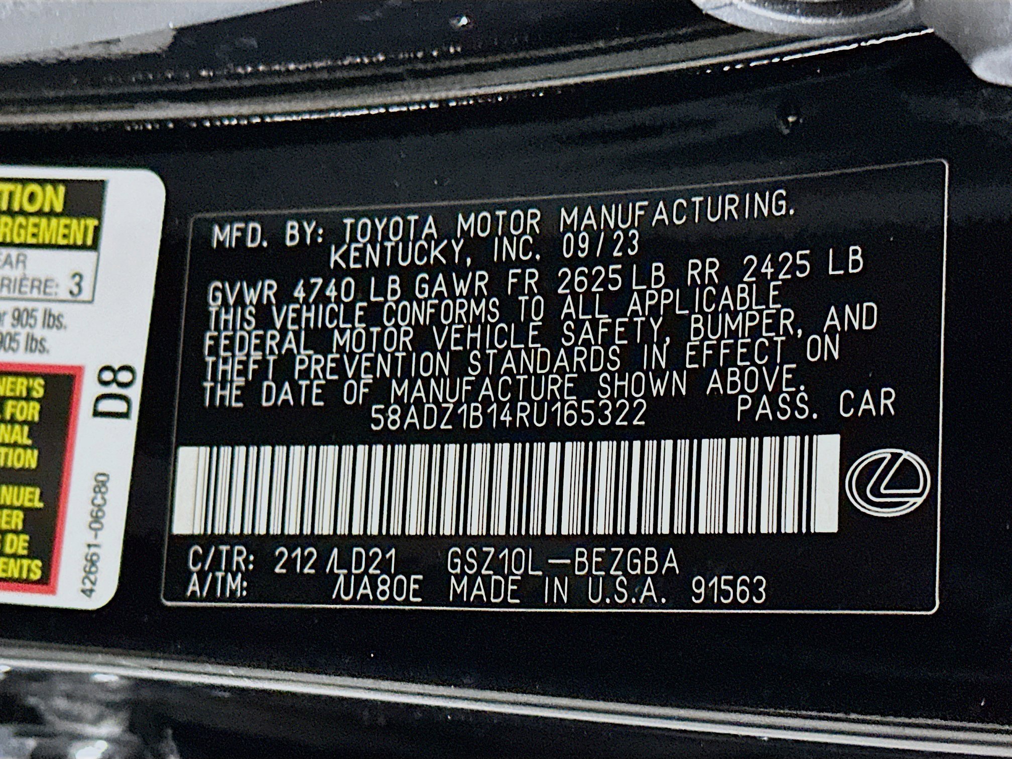 Used 2024 Lexus ES 350 w/ Premium Package image 12