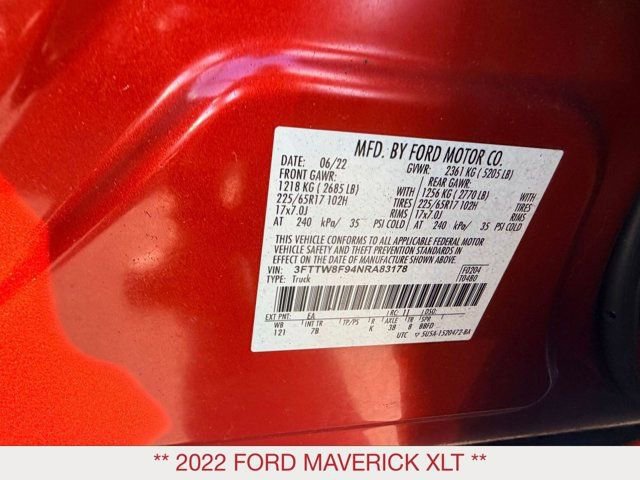Used 2022 Ford Maverick XLT w/ Equipment Group 300A Standard AWD/4WD image 21