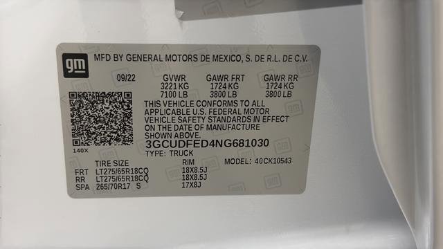 Used 2022 Chevrolet Silverado 1500 LT Trail Boss w/ LT Trail Boss Premium Package AWD/4WD image 27