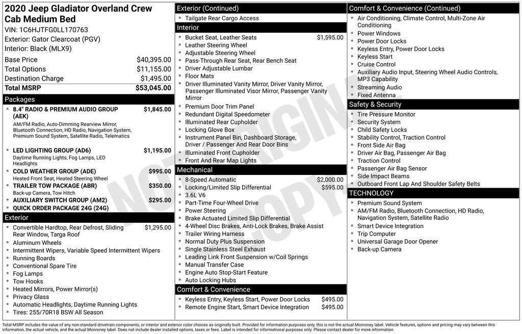 Used 2020 Jeep Gladiator Overland AWD/4WD image 27