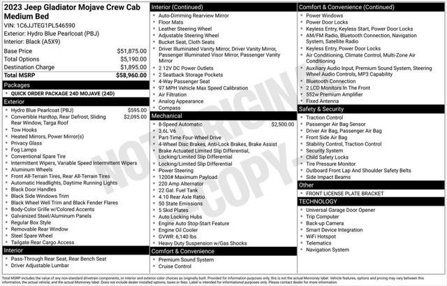 Certified 2023 Jeep Gladiator Mojave AWD/4WD image 13