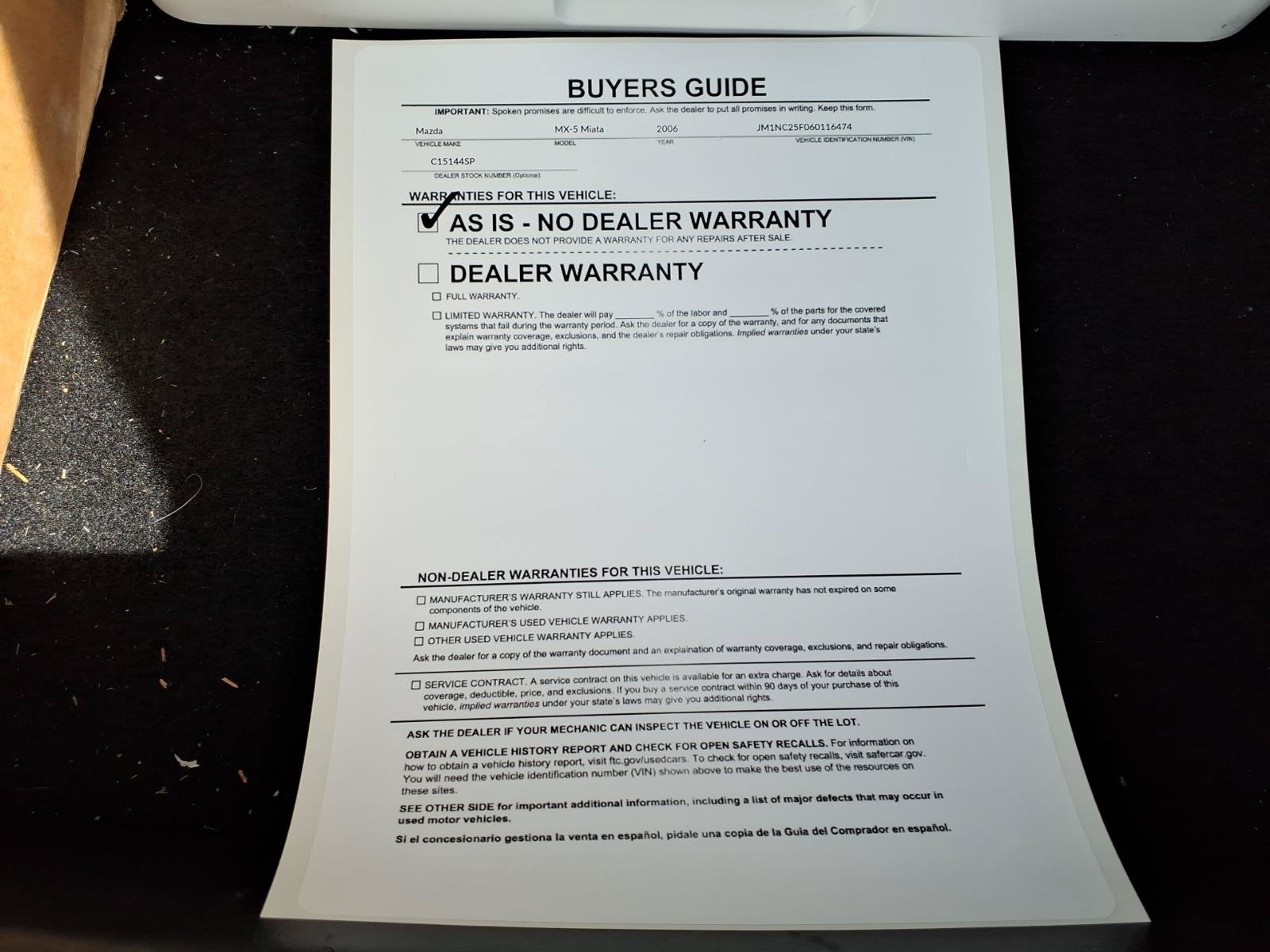 Used 2006 MAZDA MX-5 Miata RWD image 34