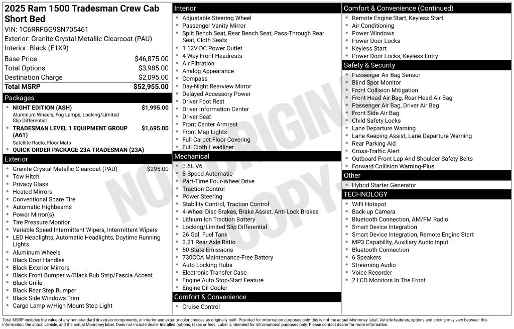 Used 2025 RAM 1500 Tradesman w/ Night Edition AWD/4WD image 10