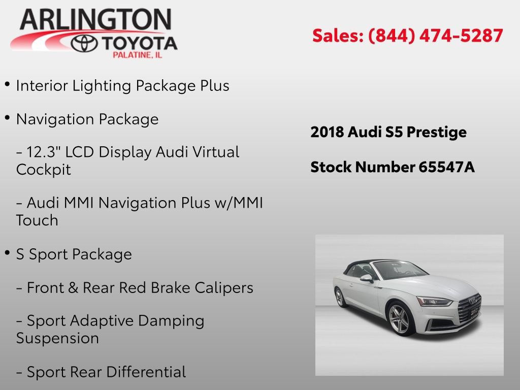 Used 2018 Audi S5 Prestige w/ S Sport Package AWD/4WD image 2