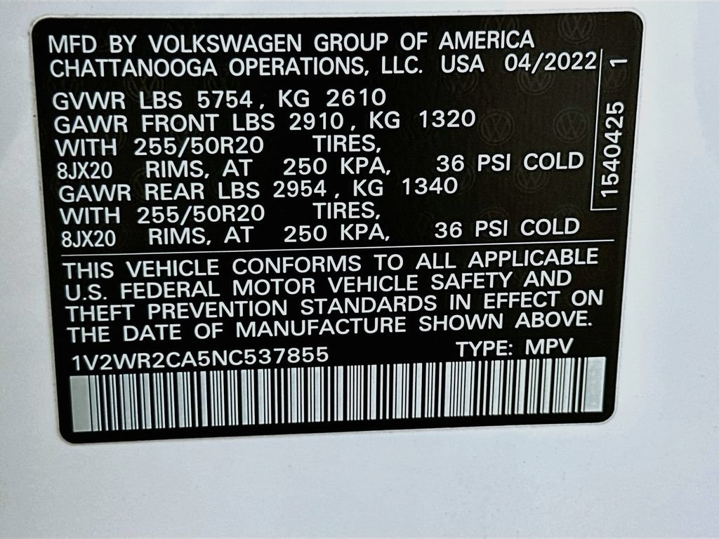 Used 2022 Volkswagen Atlas SE FWD image 39