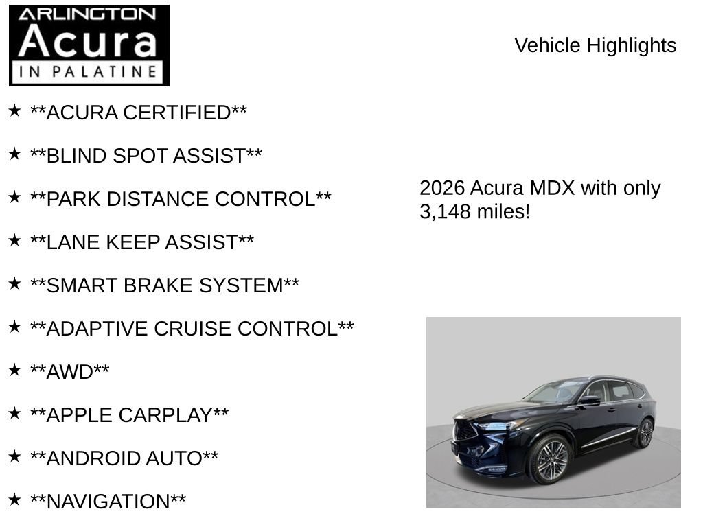 Certified 2026 Acura MDX w/ Advance Package AWD/4WD image 7