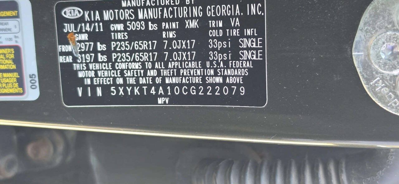 Used 2012 Kia Sorento FWD w/ Third Row Pkg image 10