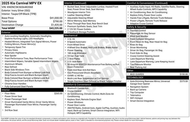 Used 2025 Kia Carnival EX image 10